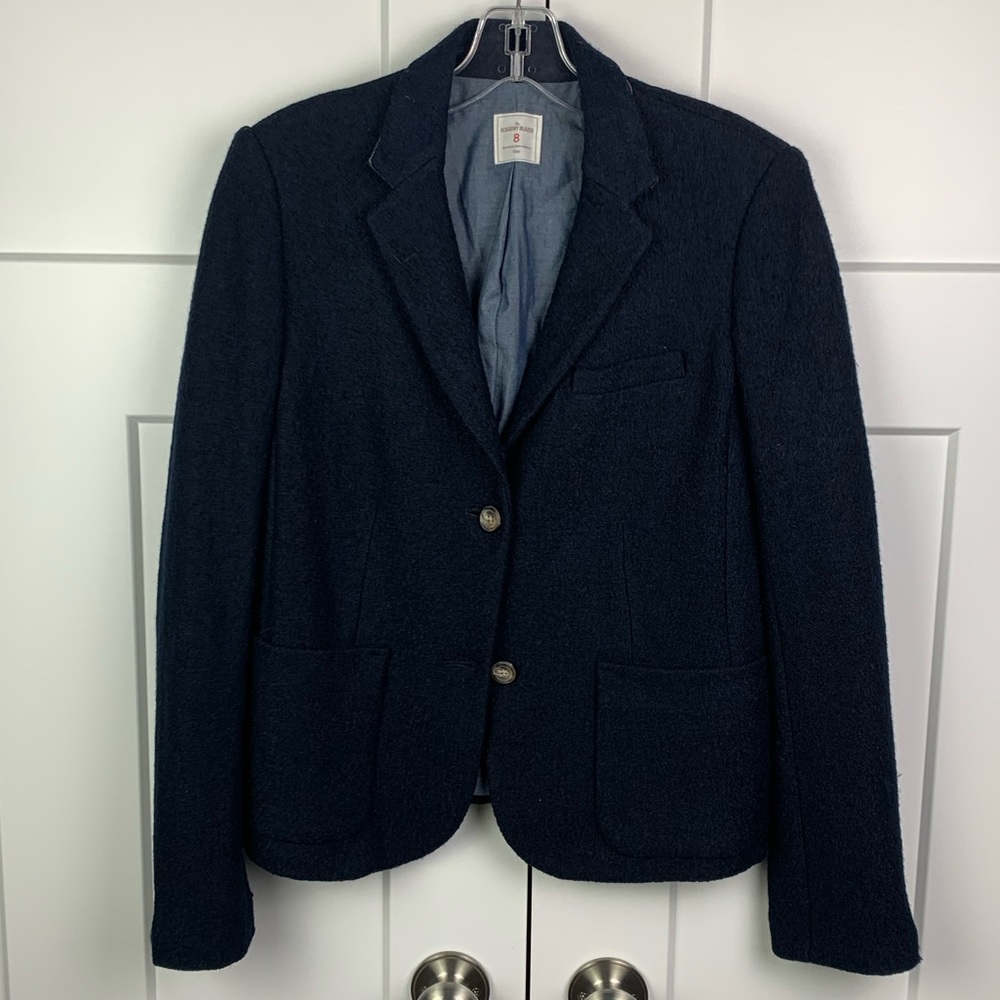 Gap Academy Blazer Size 8 Schoolboy Jacket Navy Wool Blend